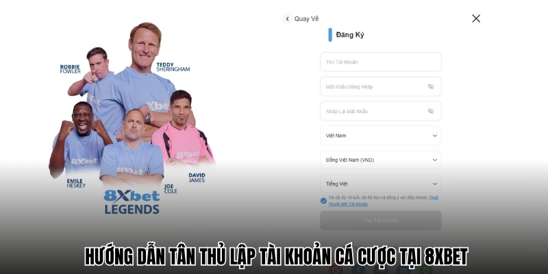 Hướng dẫn tân thủ lập tài khoản cá cược tại 8xbet 